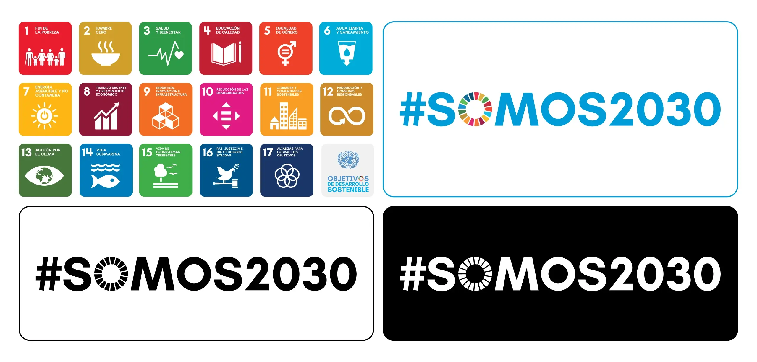 Rediseño del #SOMOS2030 con versión positivo, negativo y a color